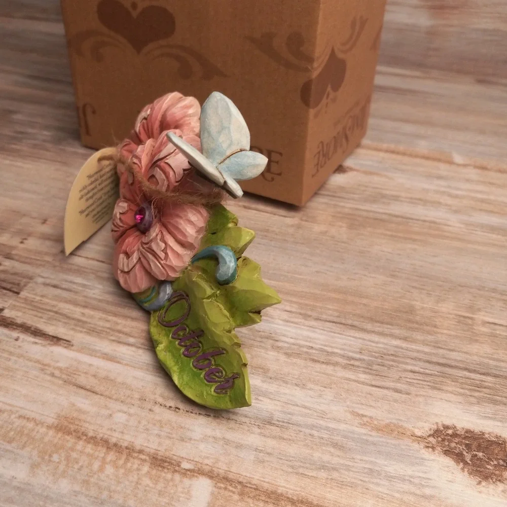Jim Shore Heartwood Creek October Flower Cosmos Figurine 4040664 Pink Floral